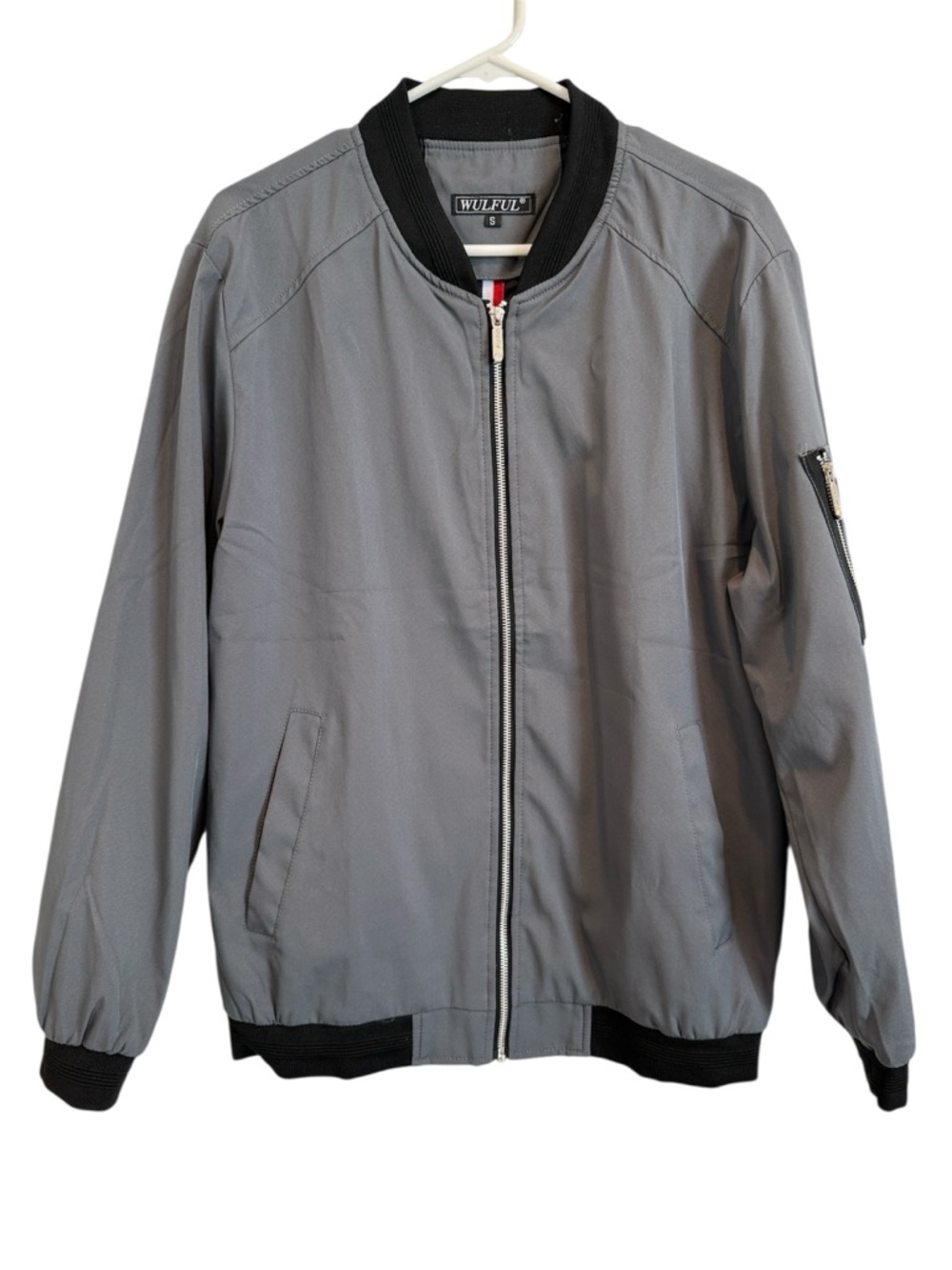 Wulful | Gray and Black Bomber Jacket for Men